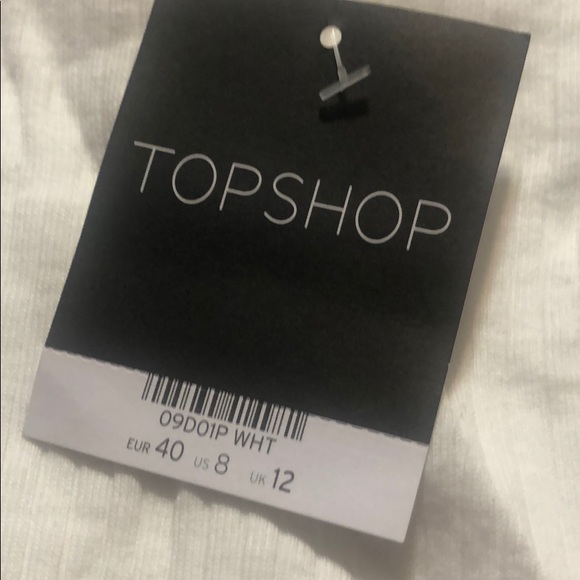 Top Shop Crop Ribbed Shirt - White - Picture 4 of 4